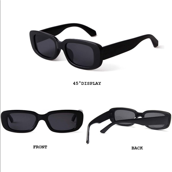 90’s Retro Rectangle Sunglasses Black - Picture 3 of 5